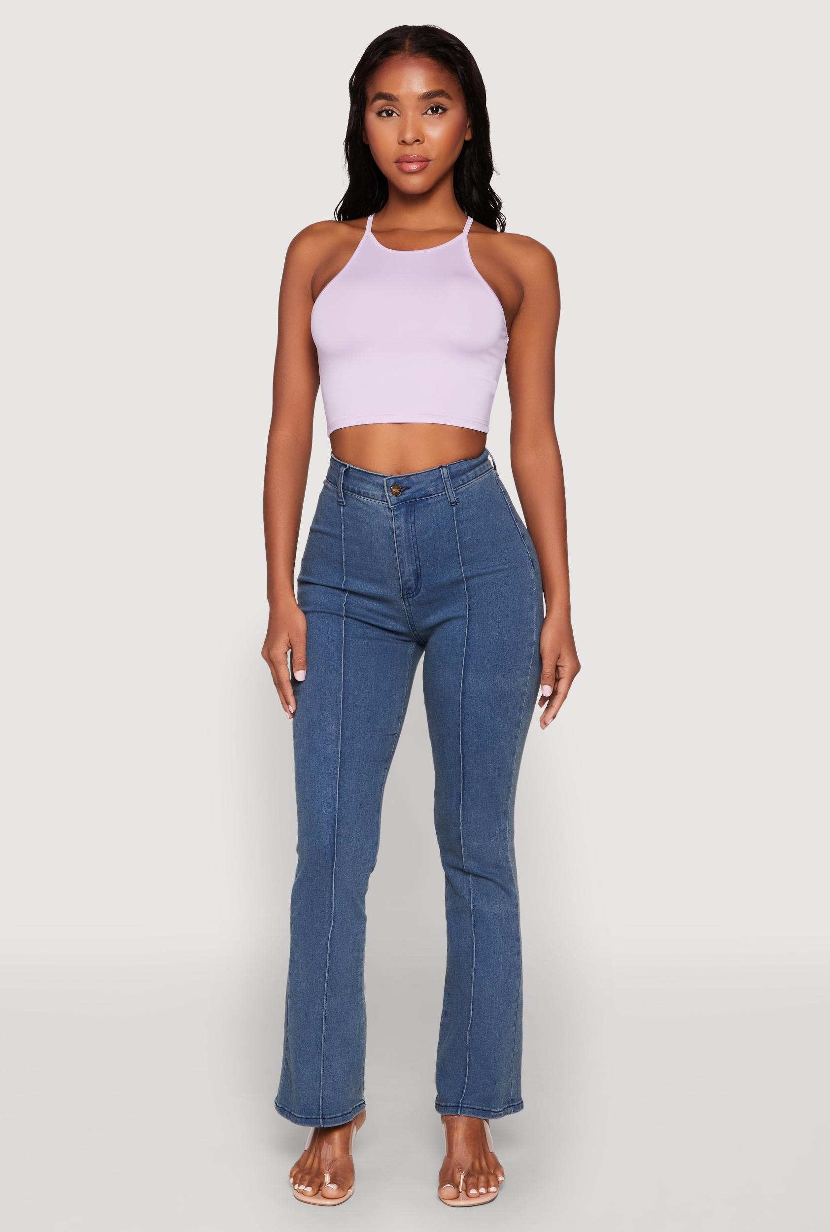 Daisy High Neck Cropped Tank Top Female Product Image