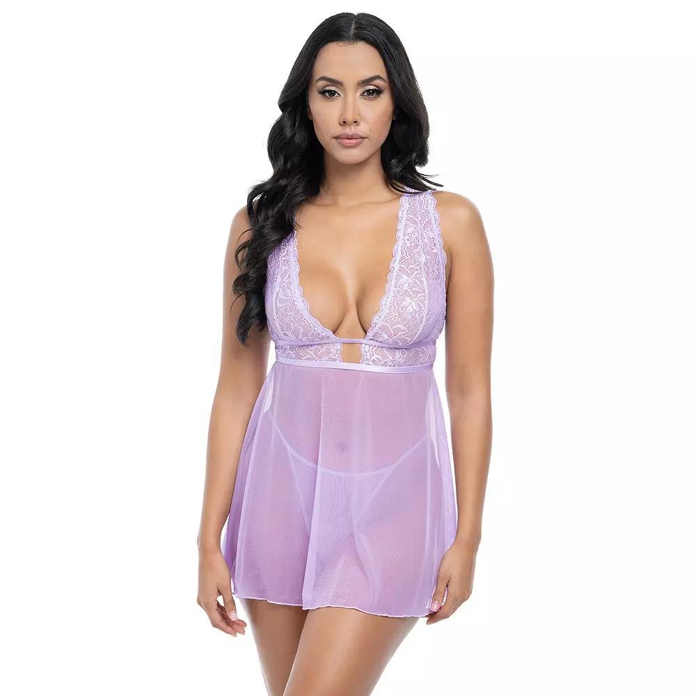 Women's Oh La La Cheri Stassi Babydoll Lingerie 75-11932, Size: Large-XL, Lavendula Product Image
