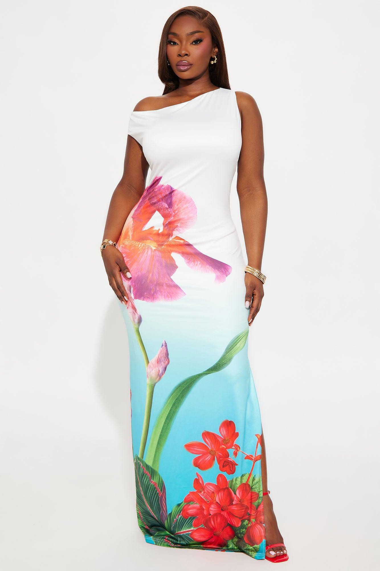Jolene Off Shoulder Floral Maxi Dress - White/combo Product Image