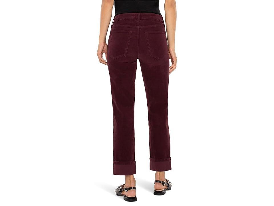 Liverpool Los Angeles Marley Girlfriend Cuffed Mid Rise Stretch Corduroy in Blackberry (Blackberry) Women's Jeans Product Image