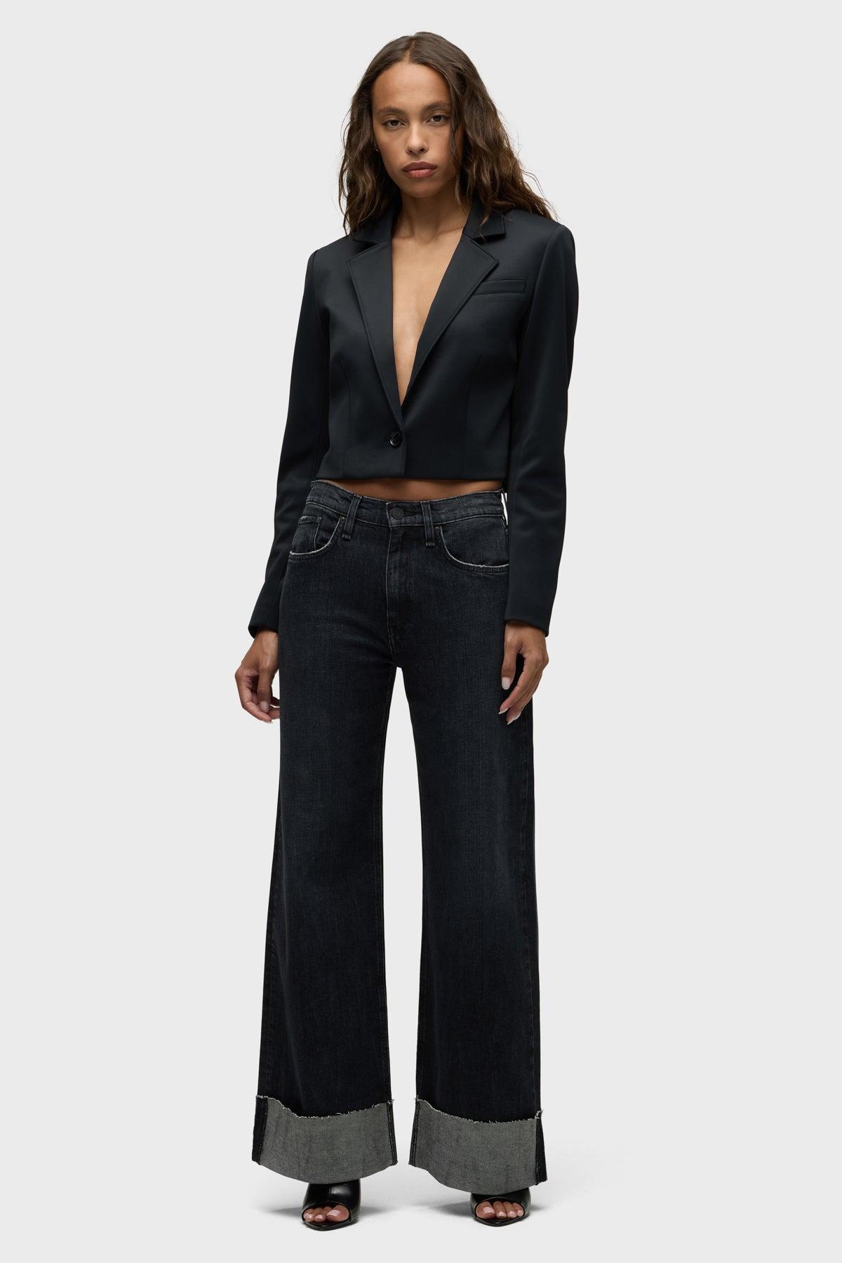 Jodie Wide Leg Petite Jean w/ Cuff Female Product Image