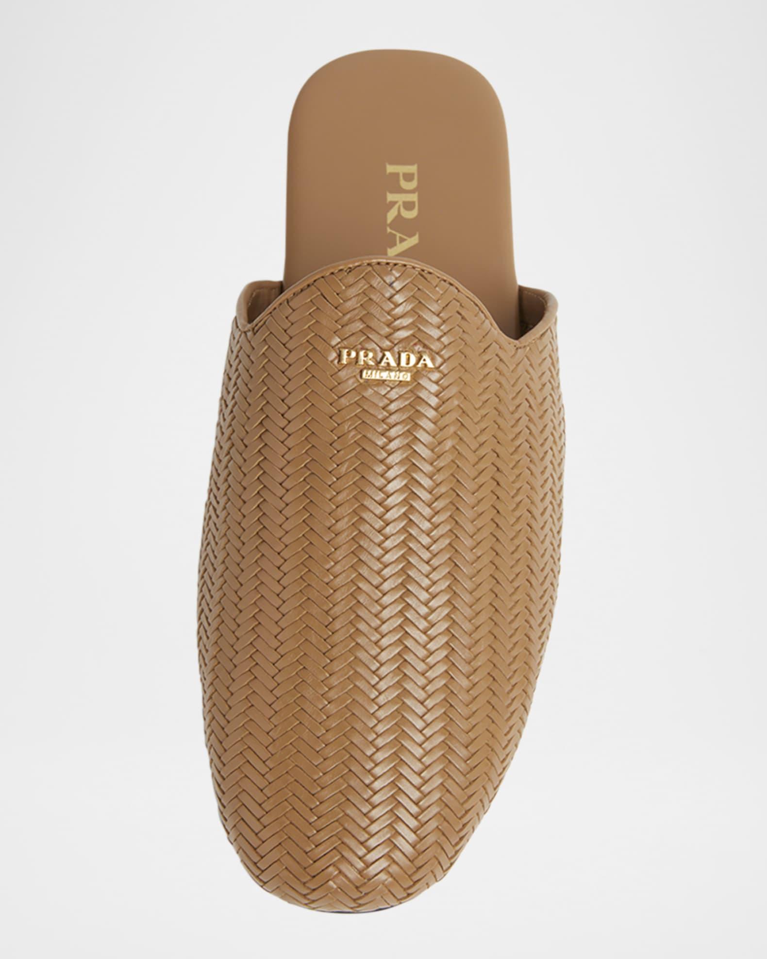 Woven Leather Mule Loafers Product Image
