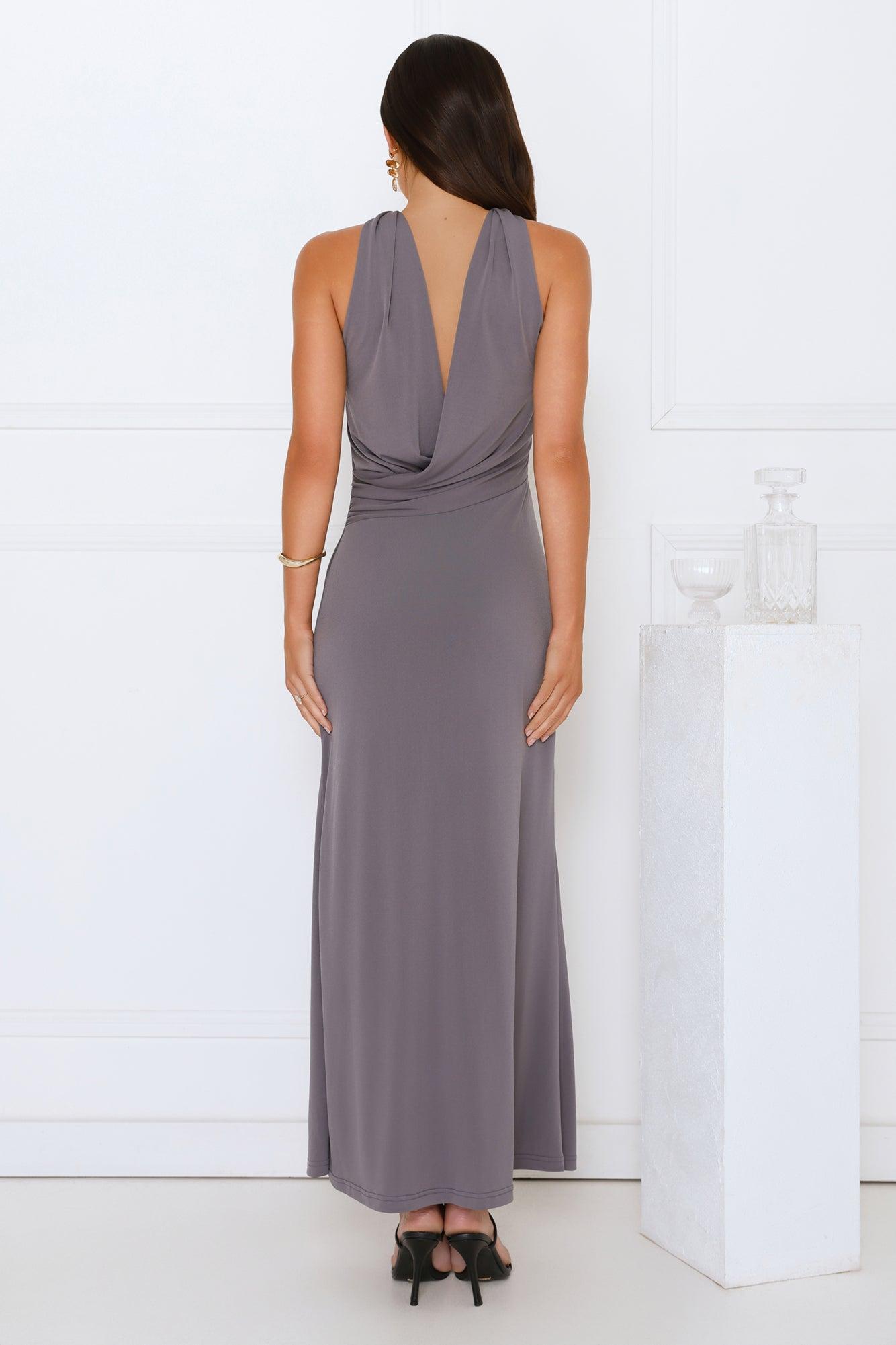 Starlight Serenade Maxi Dress Grey Product Image