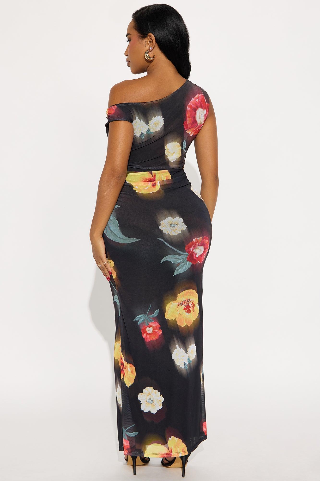 Limitless Mesh Maxi Dress - Black/combo Product Image