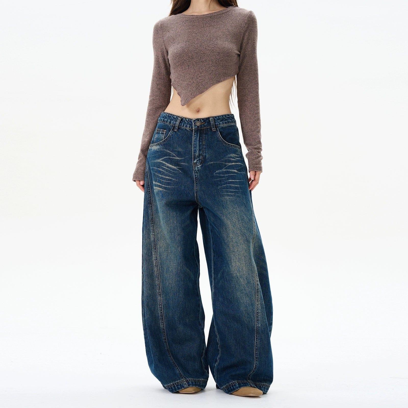 RT No. 12136 WASHED BAGGY JEANS Product Image