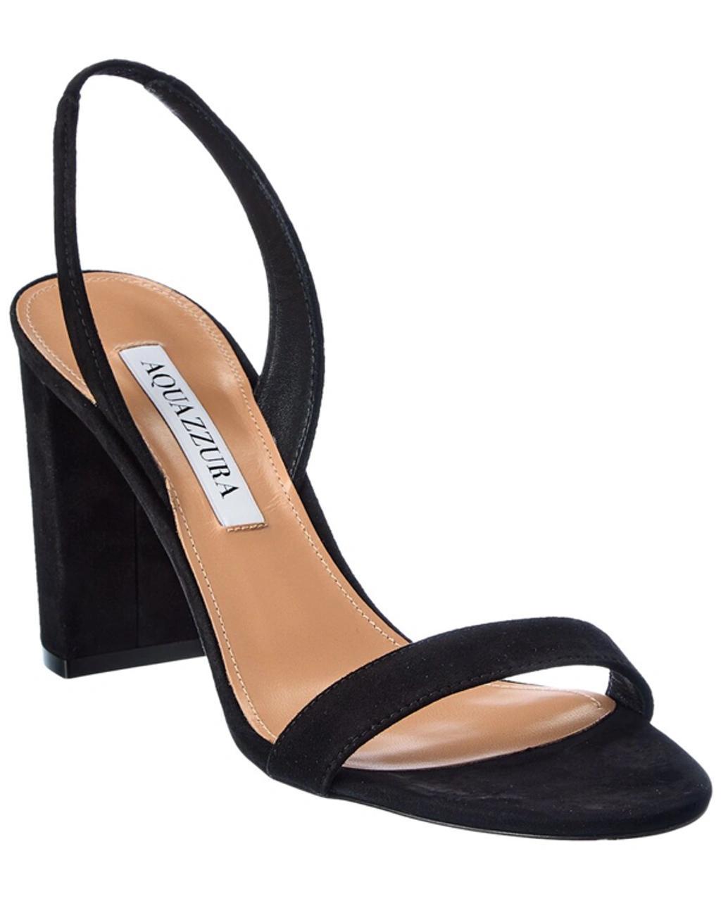 AQUAZZURA So Nude 85 Leather Slingback Sandals In Black Product Image