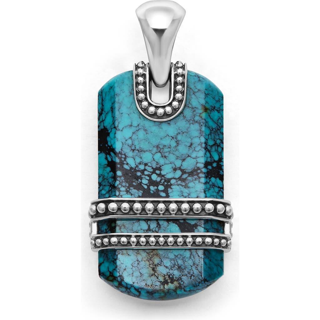 Lagos Mens Sterling Silver Anthem Tiger Eye Dog Tag Amulet Pendant - Exclusive Product Image