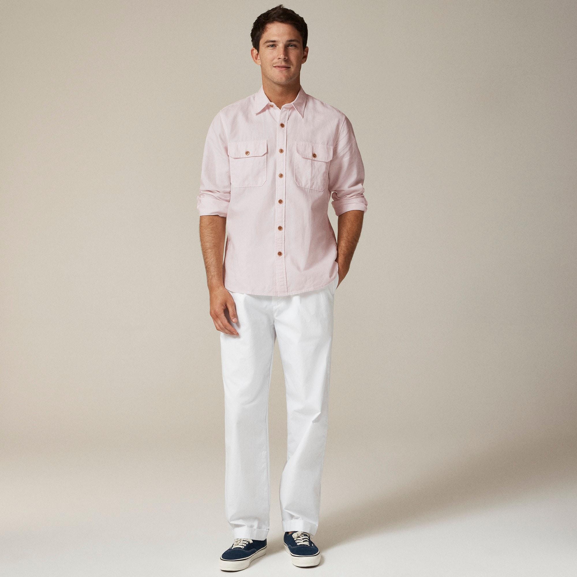 Linen-cotton blend twill workshirt Product Image