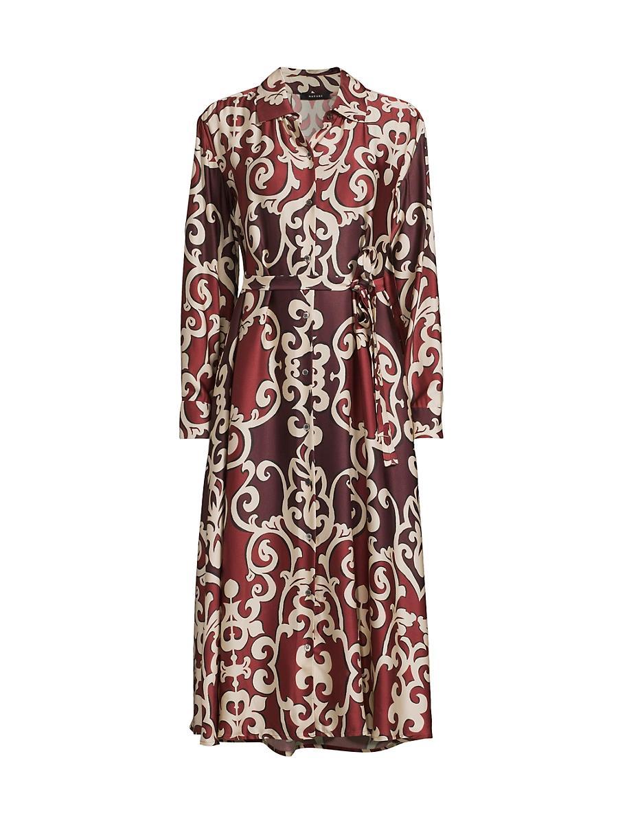 Womens Leticia Filigree-Print Crepe Shirtdress Product Image