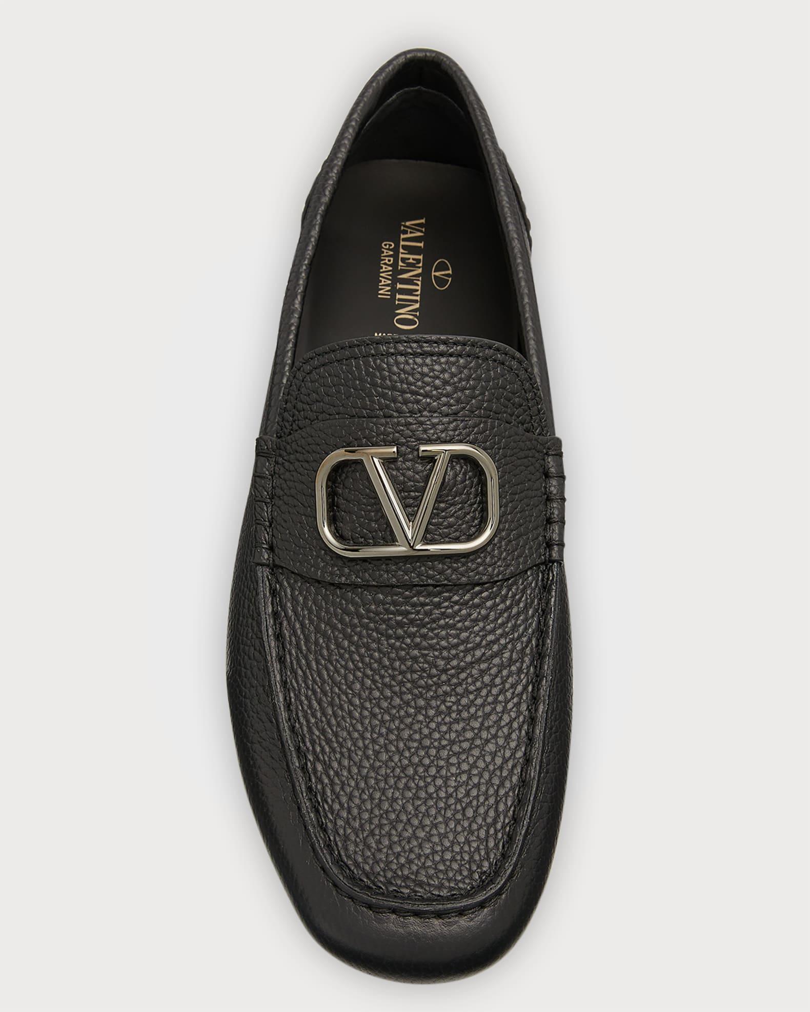 Men's V-Logo Leather Drivers Product Image