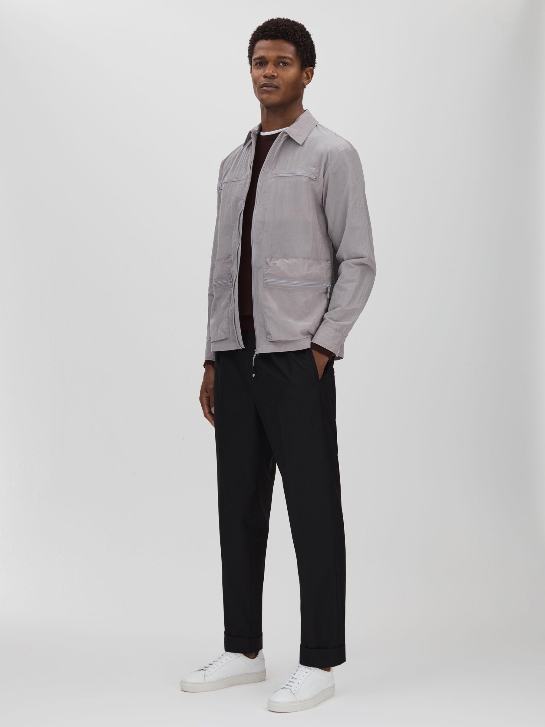 Rains Lightweight Crinkled Jacket in Flint Grey Product Image