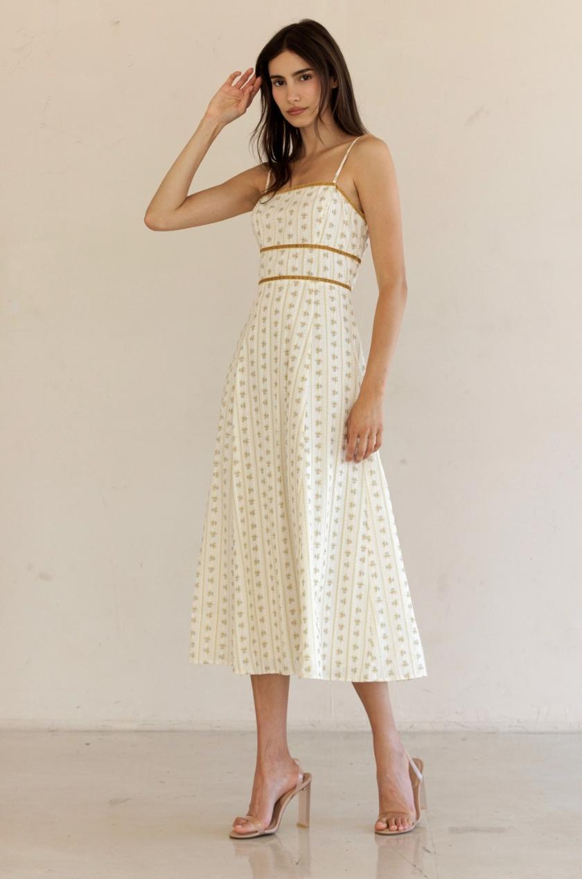 Floral Striped Midi Dress Product Image