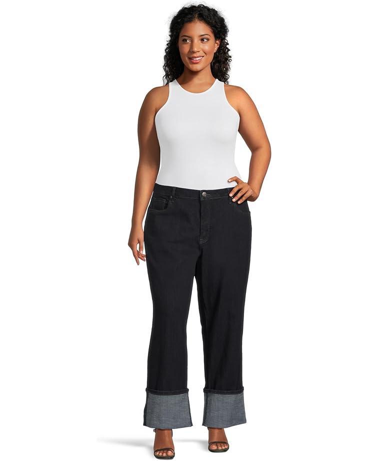 Plus Size Jean High Rise Wide Leg Clean Hem Product Image