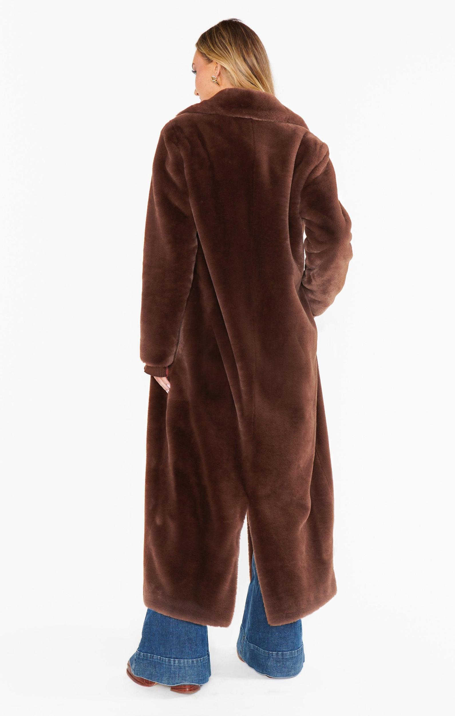 Miss Tiffy Fur Jacket ~ Brown Faux Fur Product Image