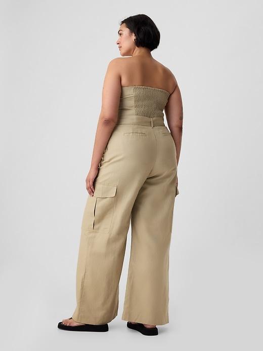 Linen-Cotton Cargo Jumpsuit Product Image