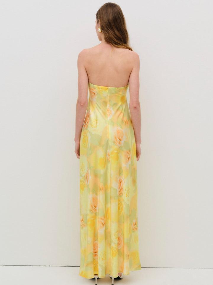 Carla Strapless Maxi Dress — Yellow Product Image