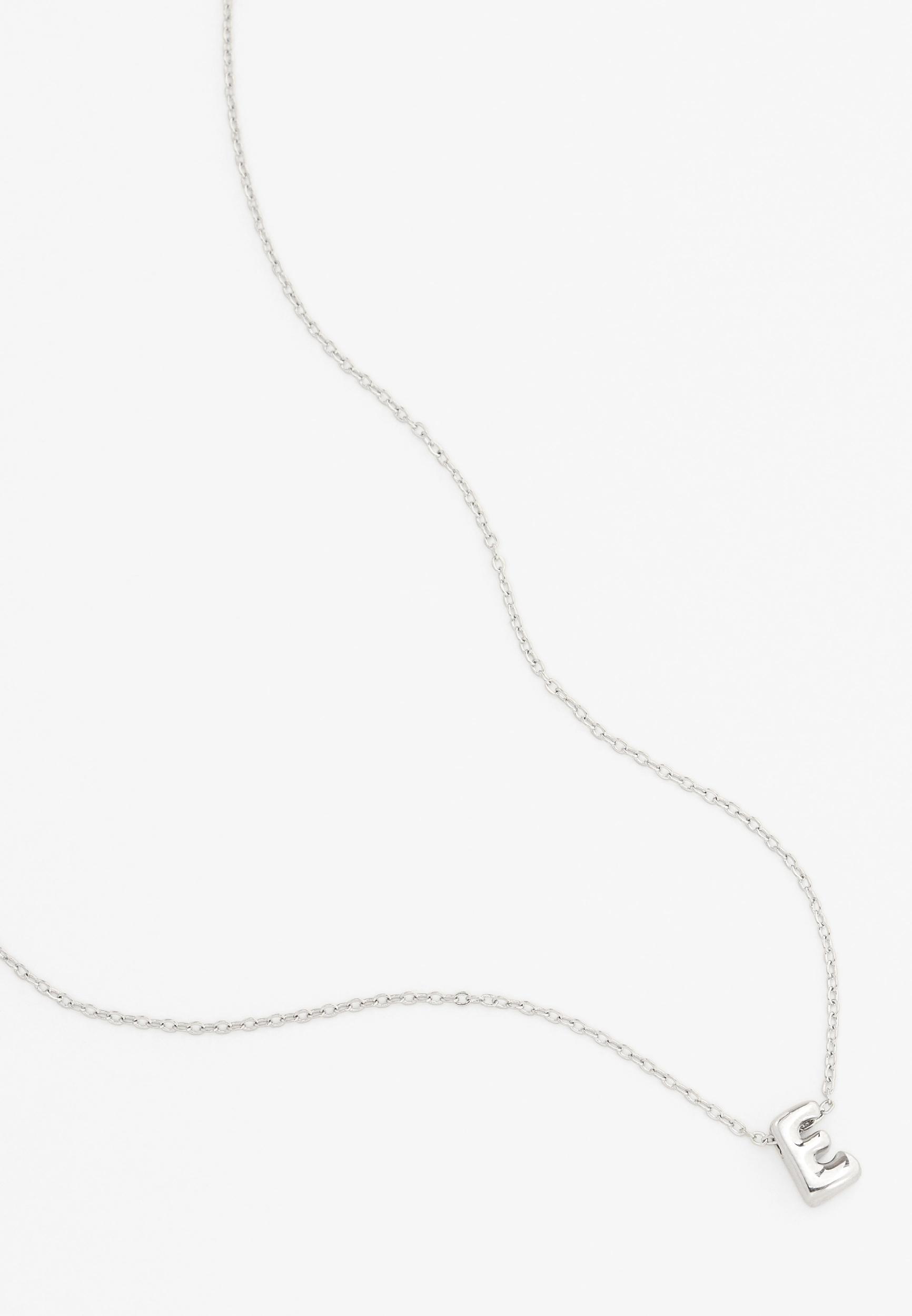 Silver Bubble Initial Pendant Necklace Product Image