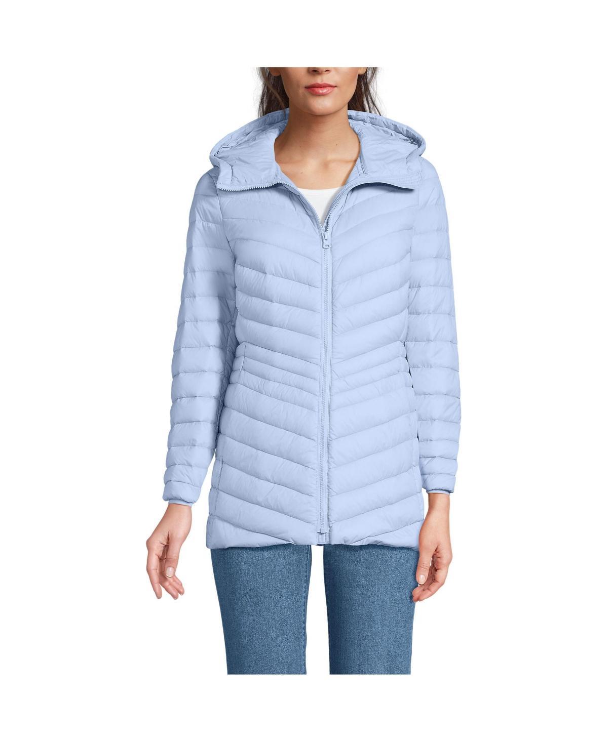 Petite Lands' End Wanderweight Ultralight Hooded Packable Down Jacket, Women's, Size: XS Petite, Black Product Image