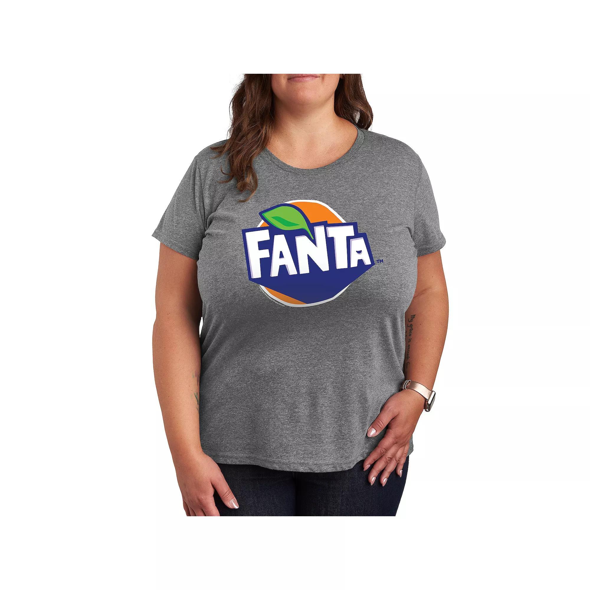 Plus Coca-Cola Fanta Graphic Tee, Womens Grey Gray Product Image