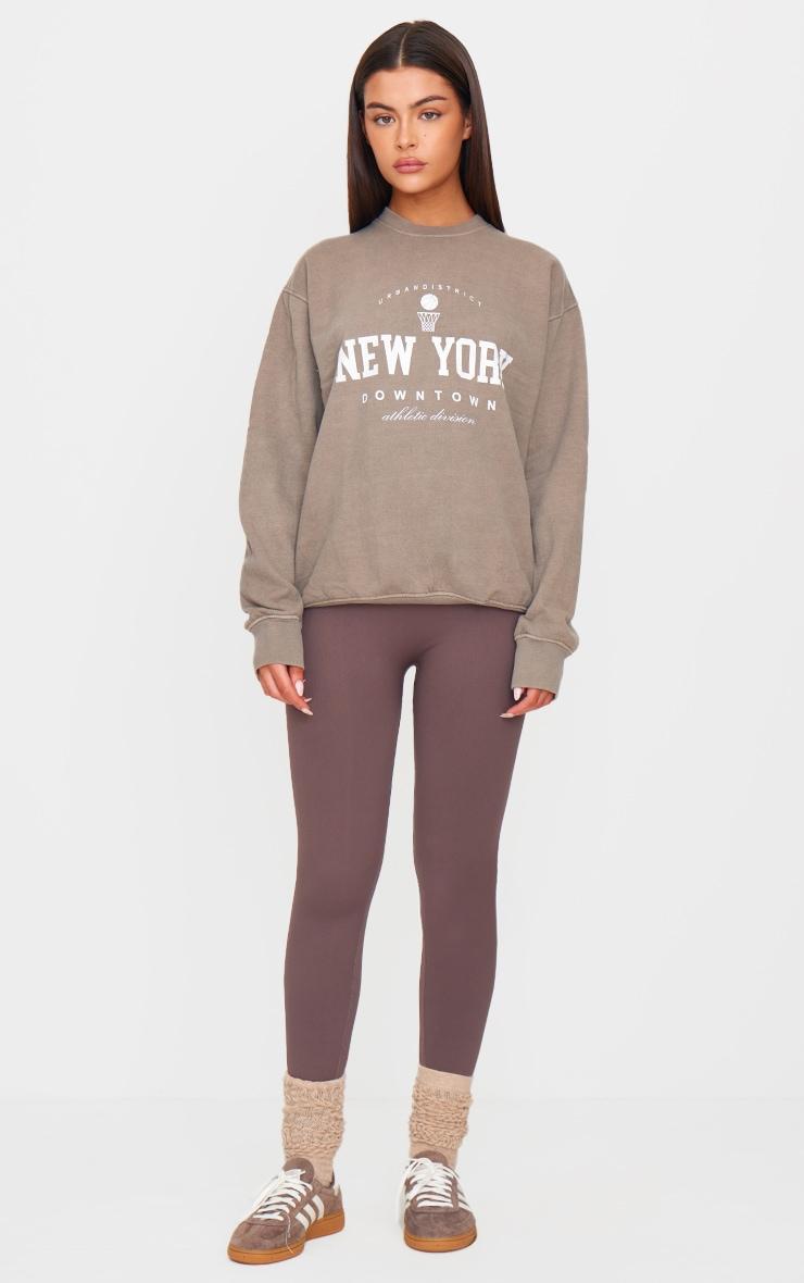 Mocha New York Downtown Graphic Printed Sweatshirt Product Image