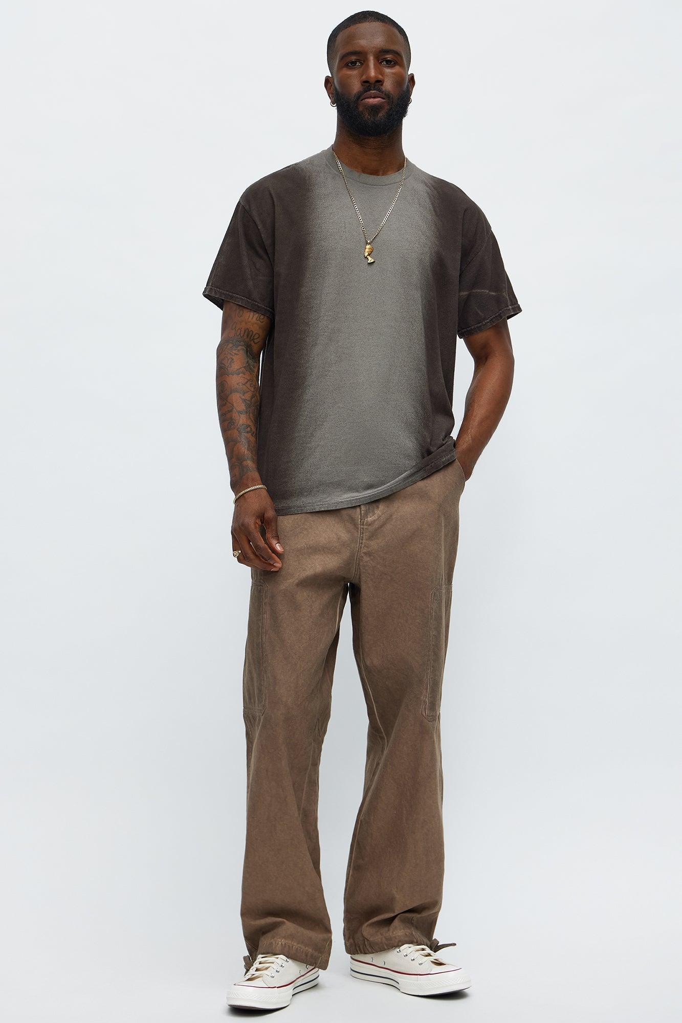 Split Up Washed Tee - Dark Brown Product Image