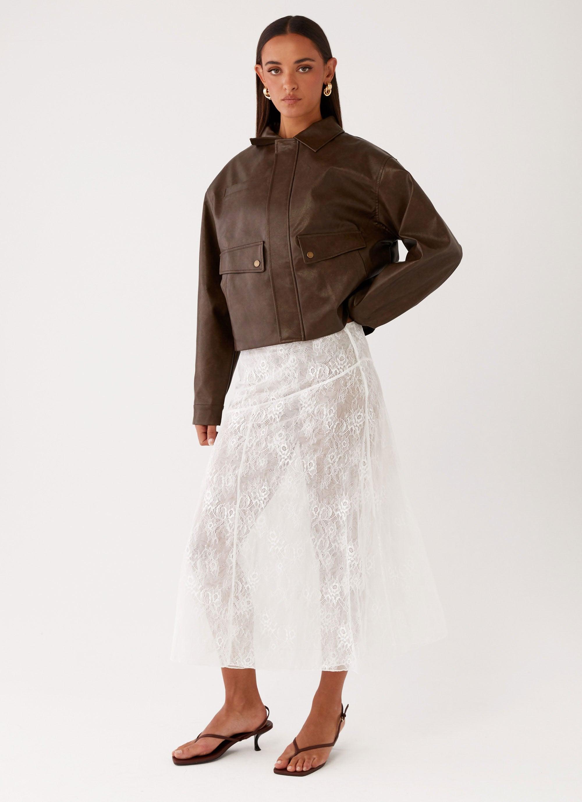 Alara Midi Skirt - White Girls Product Image