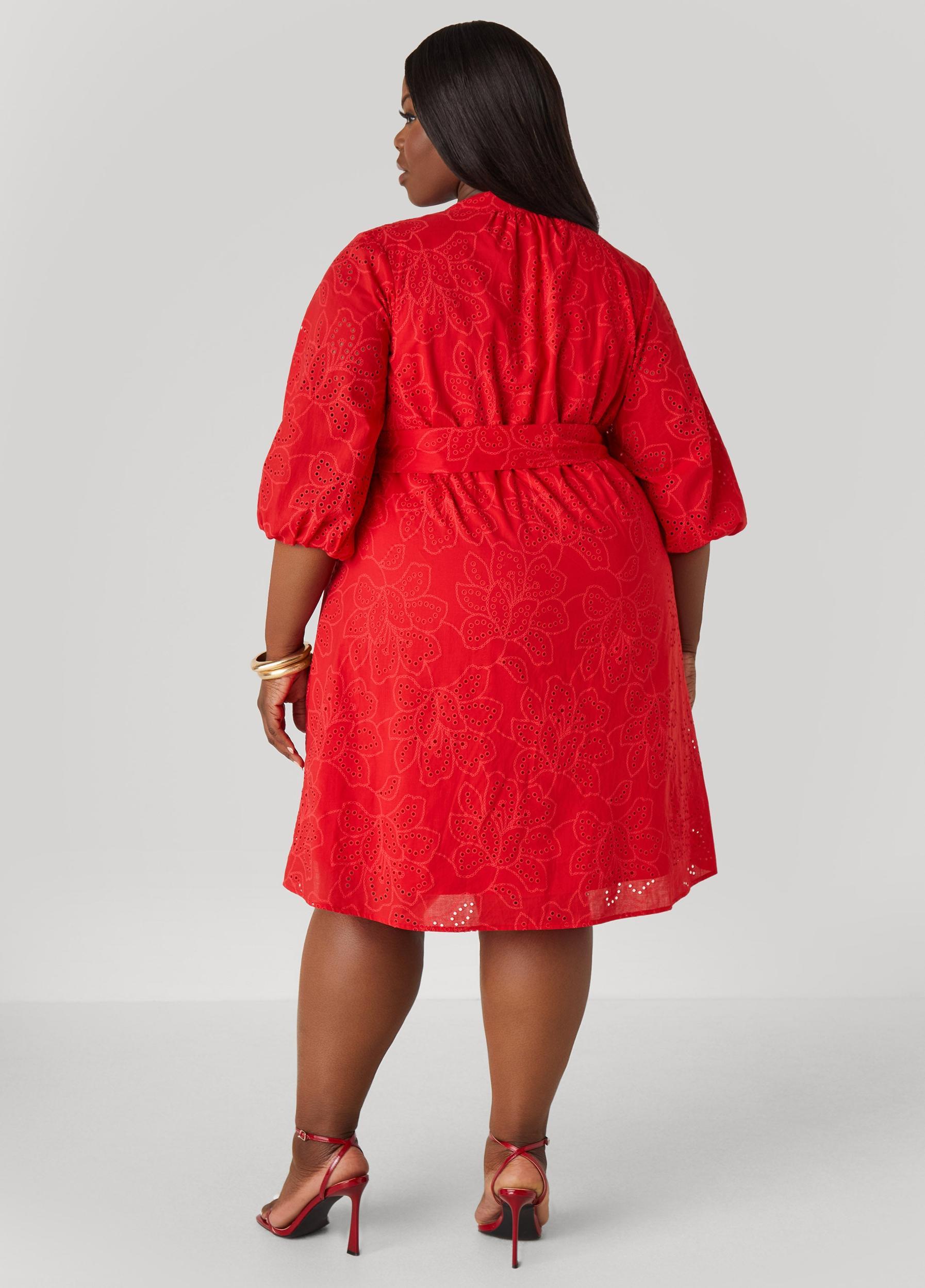 Eyelet Cotton Puff Sleeved Dress Product Image
