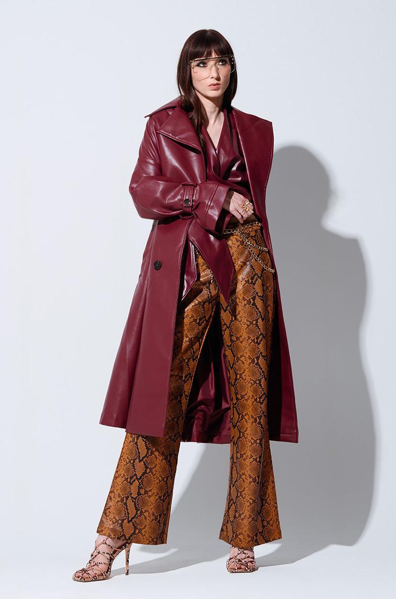 ALINNA FAUX LEATHER TRENCH Product Image