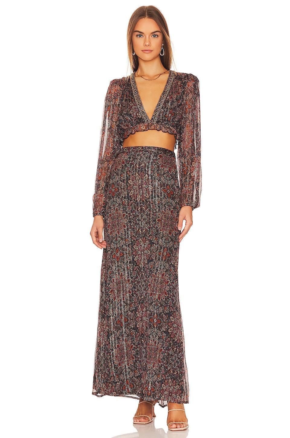 x REVOLVE Mareisa Metallic Maxi Skirt House of Harlow 1960 Product Image
