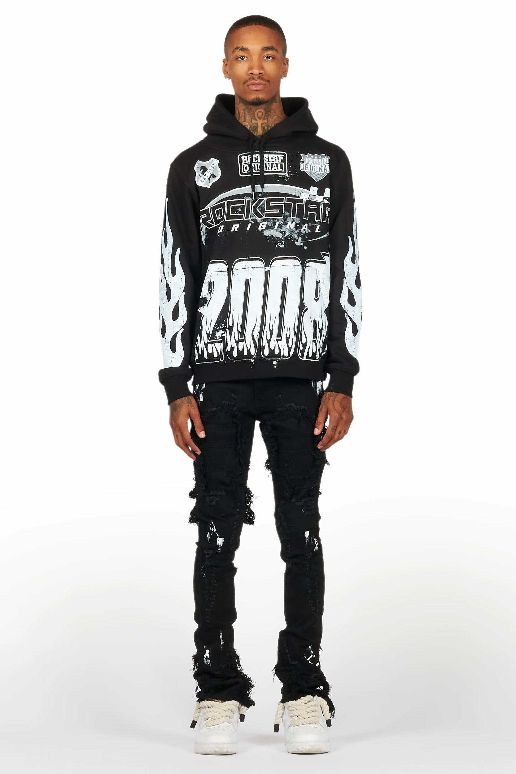 Amos Black Hoodie/Stacked Jean Bundle Male Product Image