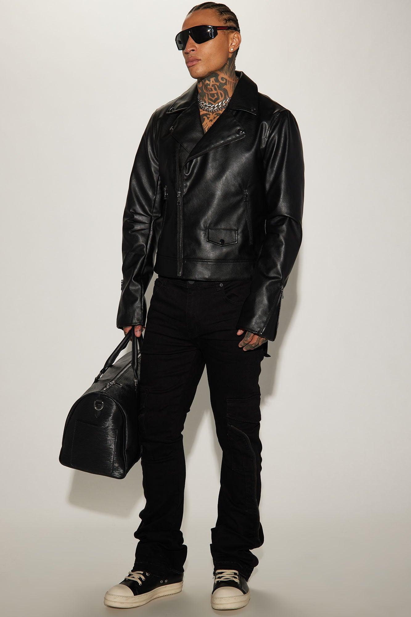 Down Ways Stacked Skinny Zipper Flare Pants - Black Product Image
