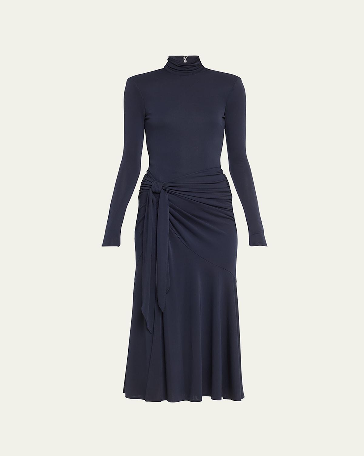 Womens Johnson Draped Turtleneck Midi-Dress Product Image