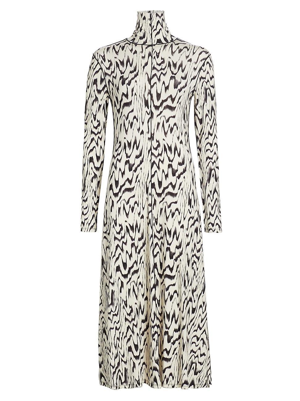 Womens Marion Abstract Jersey Turtleneck Midi-Dress Product Image