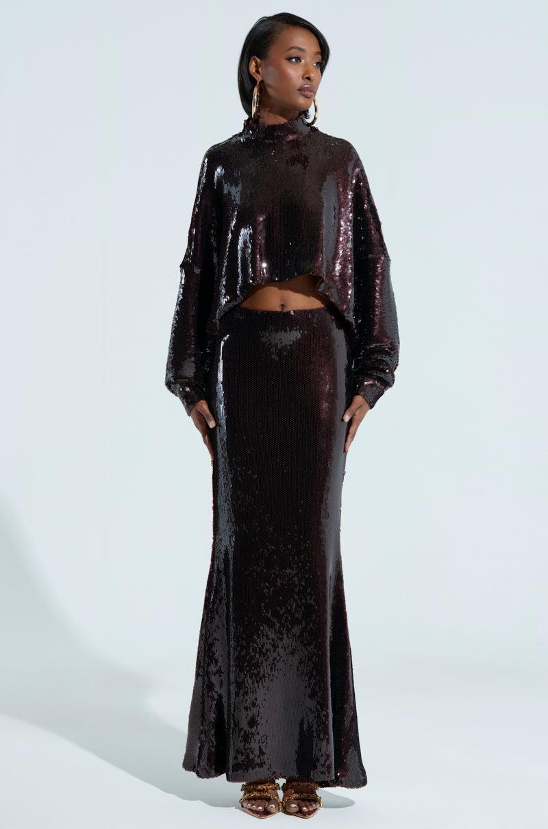 BELIEVE IN LOVE SEQUIN TOP IN BROWN Product Image