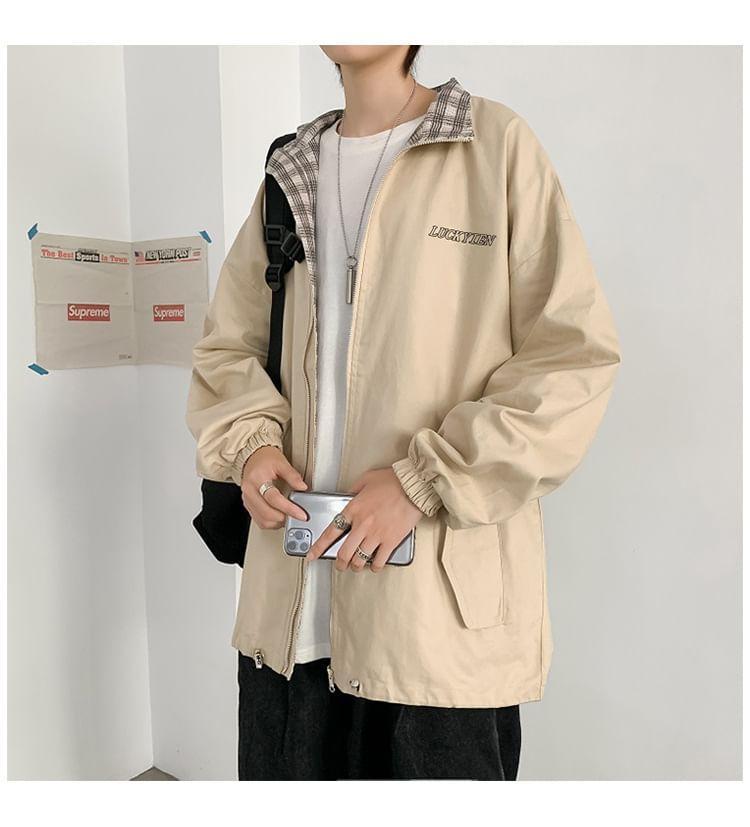 Reversible Plaid Zip Jacket Product Image