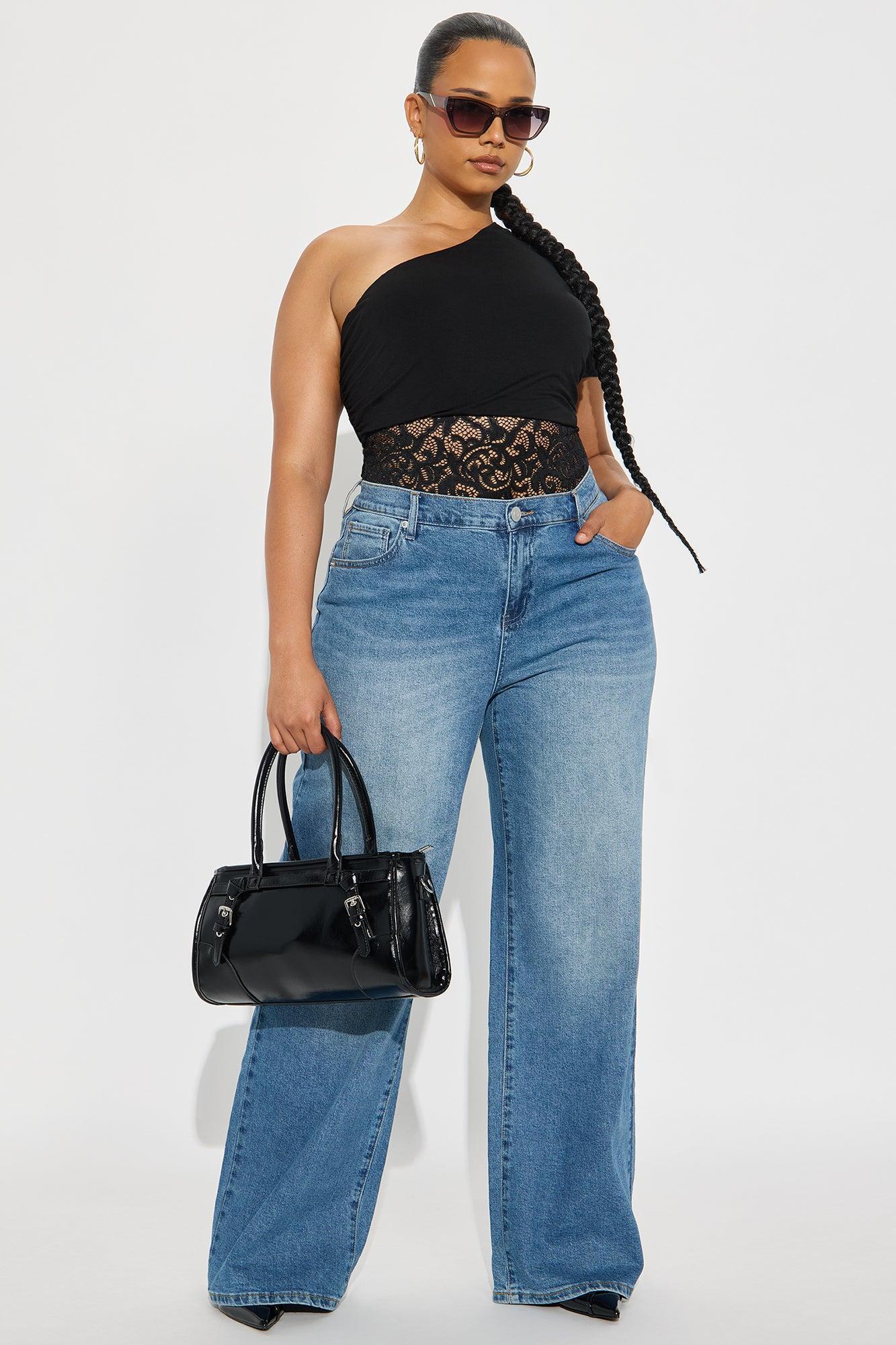 Eisley One Shoulder Short Sleeve Bodysuit - Black Product Image