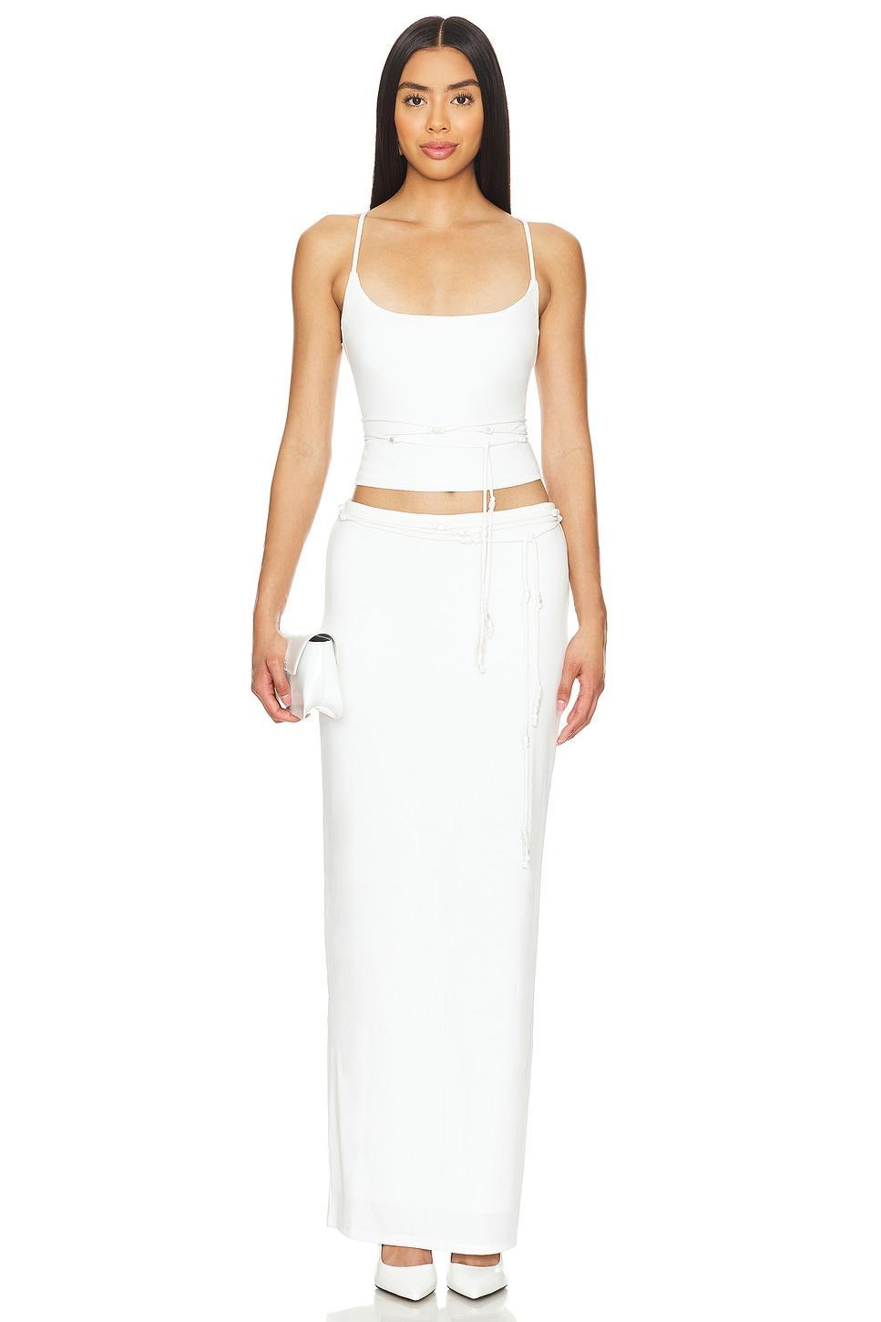 Lovers and Friends x Maggie MacDonald Carolyn Maxi Skirt in White Product Image