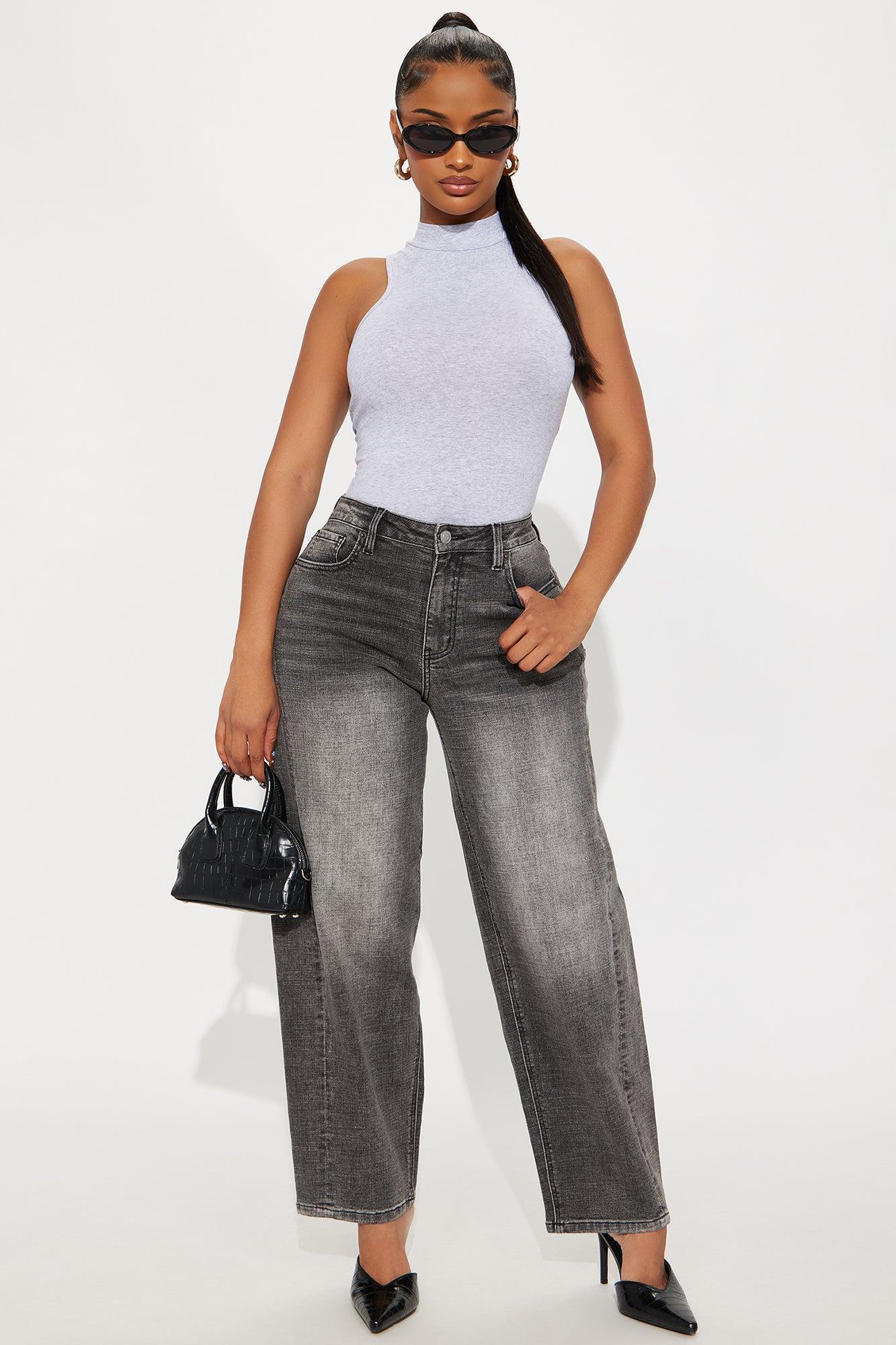 Ella Mock Neck Bodysuit - Heather Grey Product Image