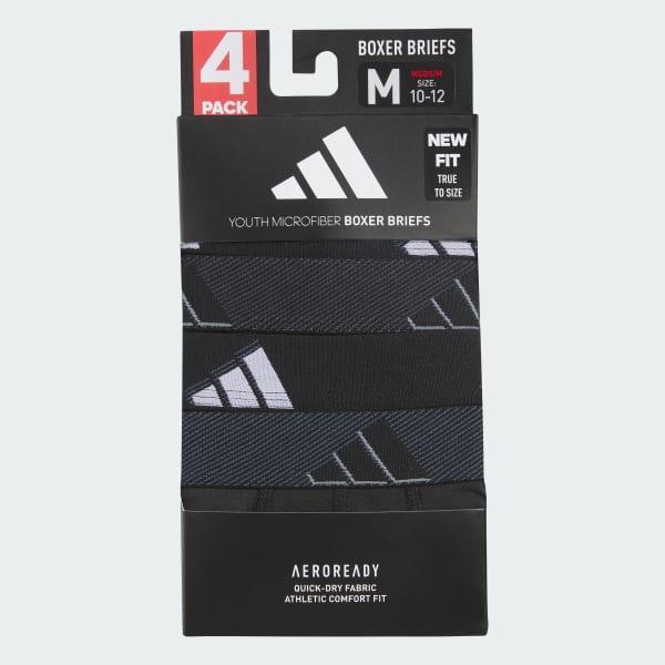 Boys 4-20 Adidas Youth Microfiber 4-Pack Boxer Brief, Boy's, Size: Large, Black Product Image