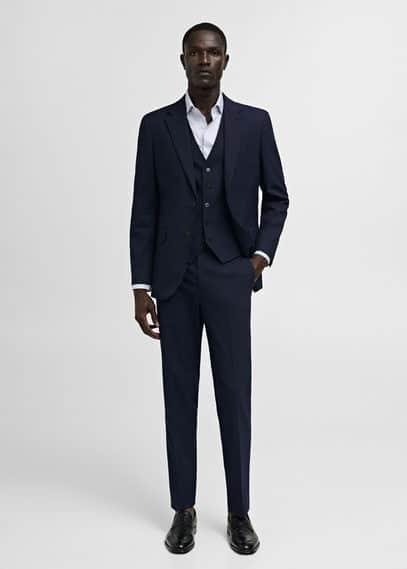 Slim-fit twill pinstripe suit shirt - Men | MANGO USA Product Image