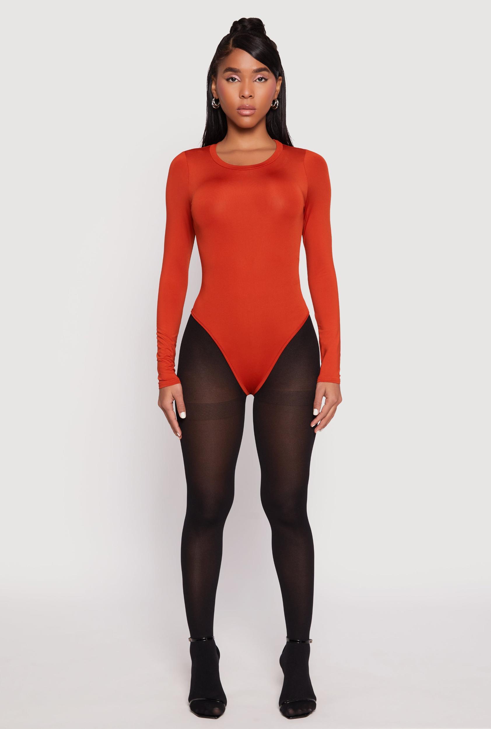 Womens Daisy Long Sleeve Crew Neck Bodysuit Product Image