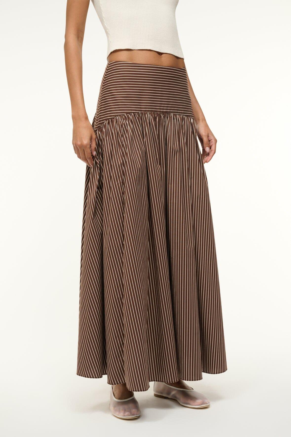 PROCIDA SKIRT | DARK OAK MICRO STRIPE Product Image