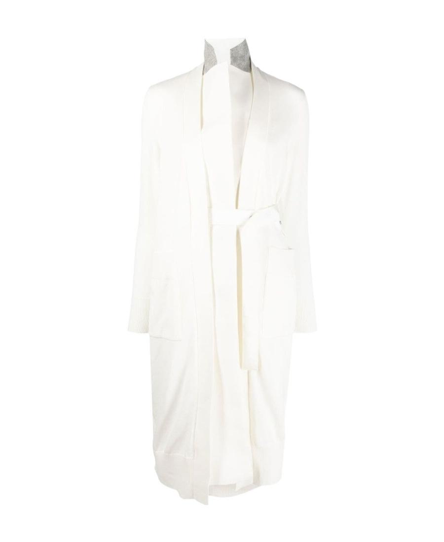 SACAI Single-breasted Belted Coat In White Product Image