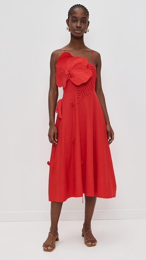 FARM Rio Red Garden Sleeveless Midi Dress | Shopbop Product Image