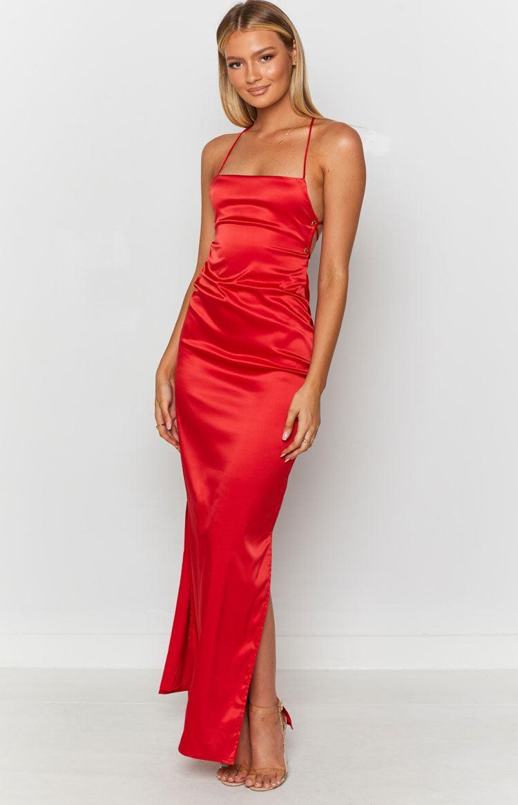 Manhattan Slip Formal Dress Cherry Product Image