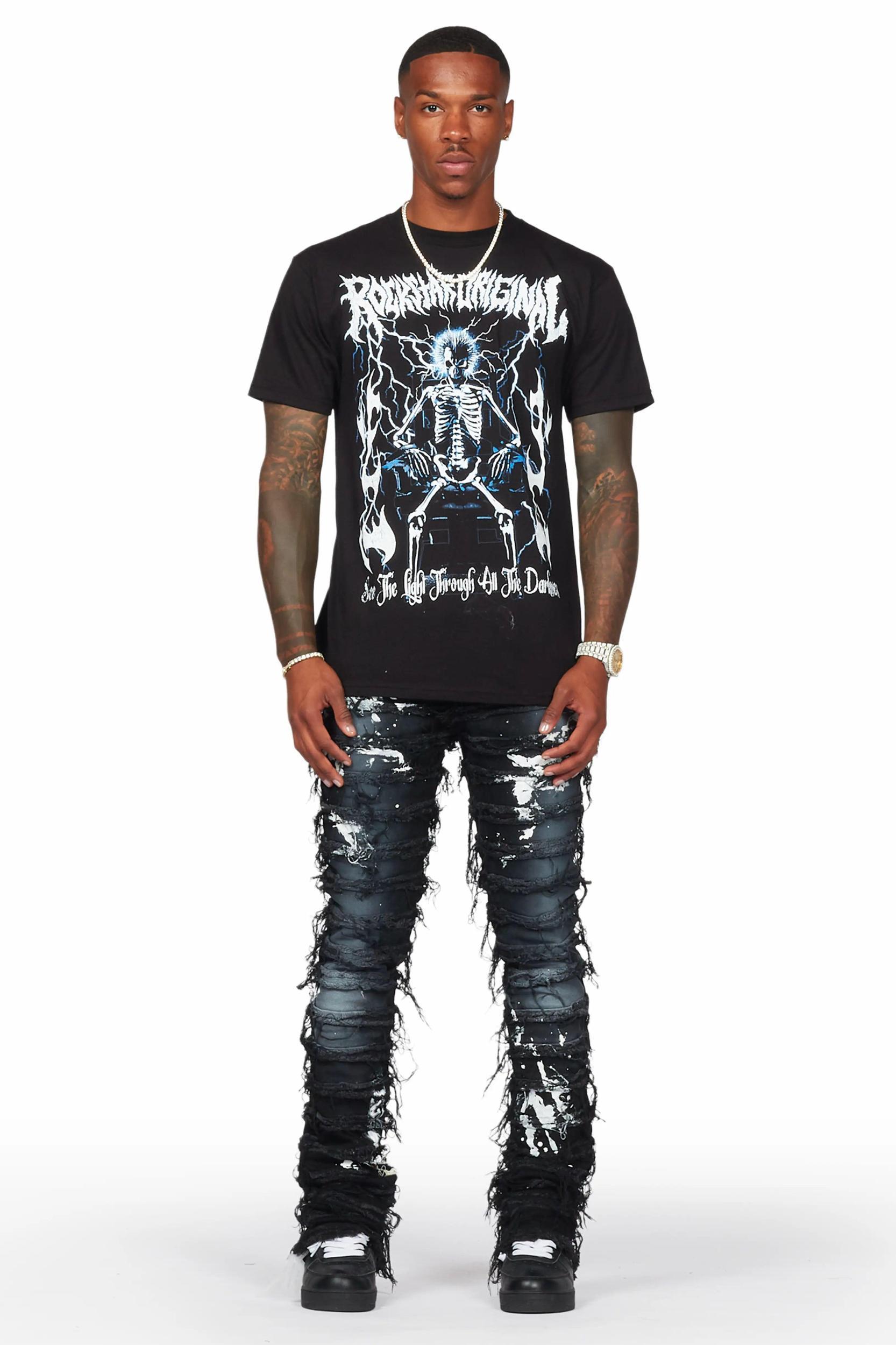 Garson Black Painter Stacked Flare Jean Male Product Image