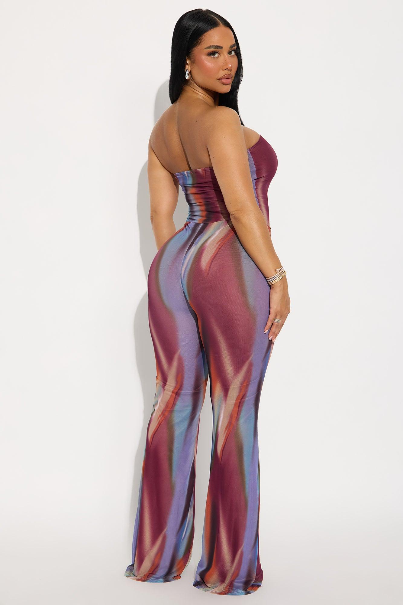 Darla Mesh Strapless Jumpsuit - Multi Color Product Image