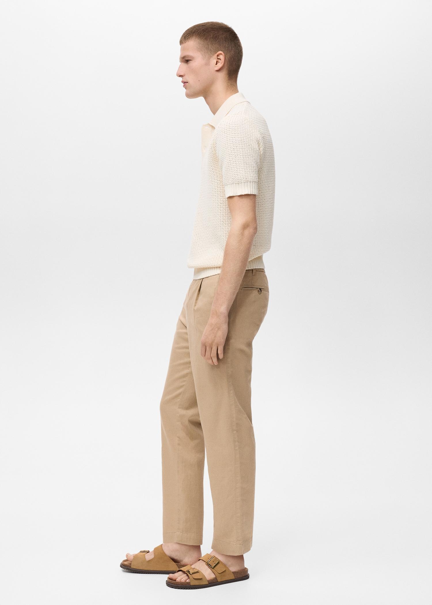 Slim-fit trousers with drawstring - Men | MANGO USA Product Image