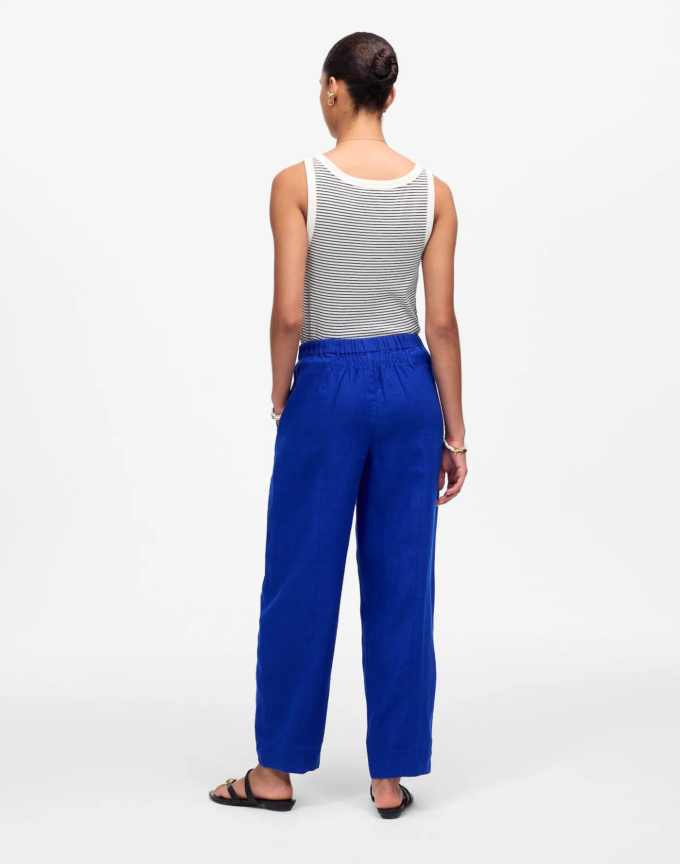 Pull-On Barrel Pants in 100% Linen Product Image