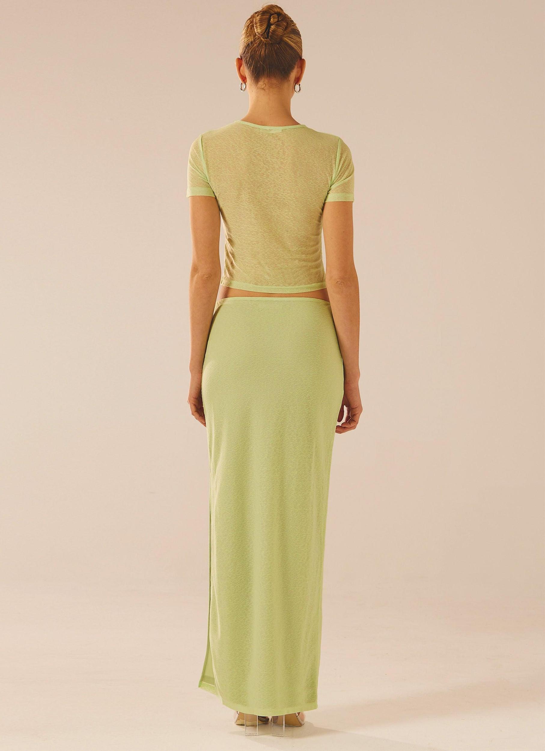 Just Like Magic Maxi Skirt - Lime Product Image